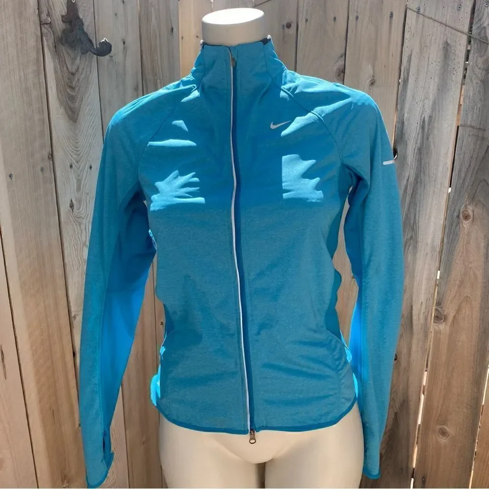 Nike aqua blue dry fit jacket size small